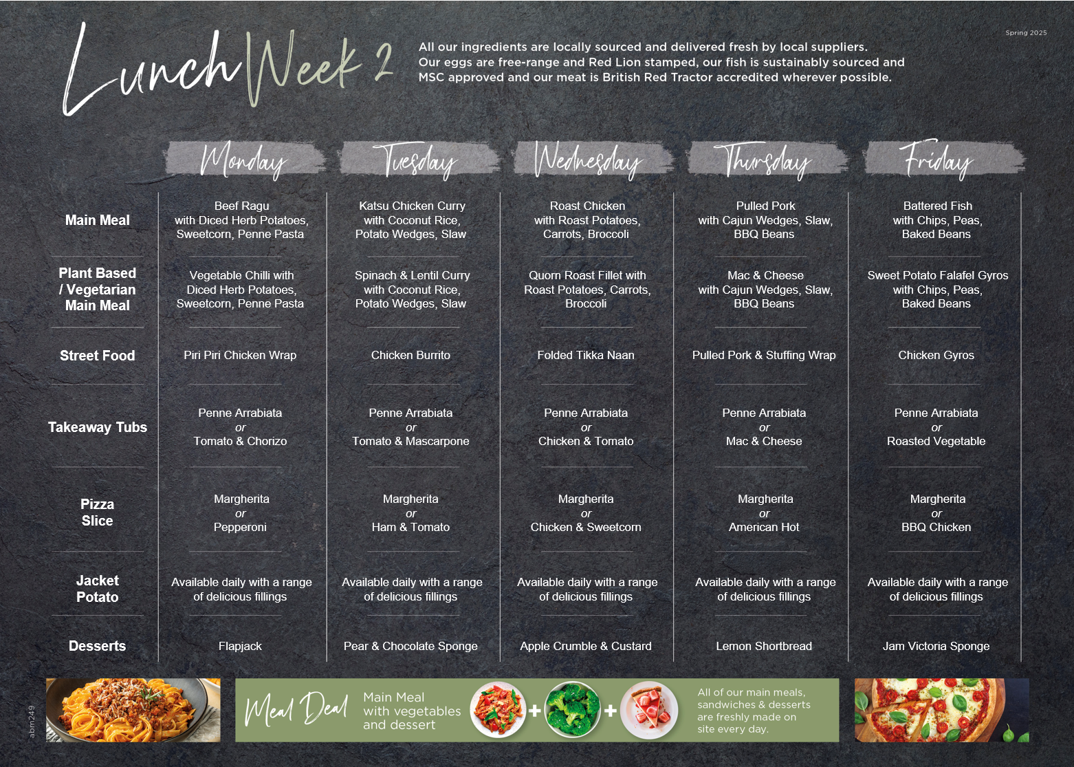 week 2 lunch menu