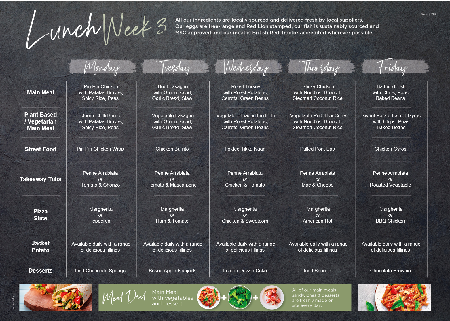 week 3 lunch menu