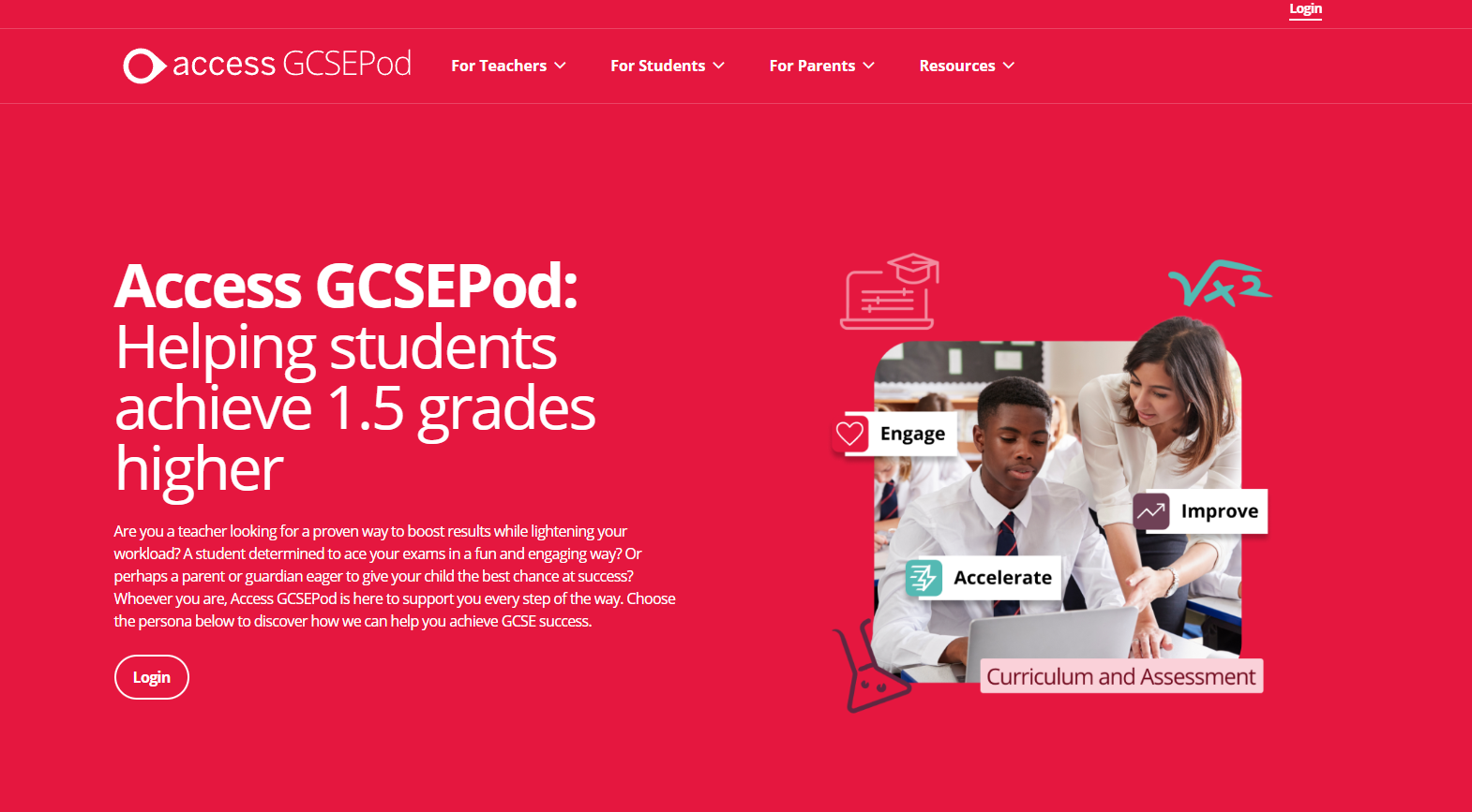 GCSE Login Page