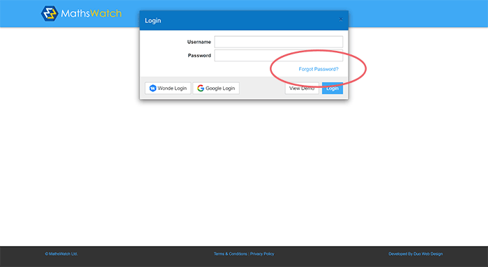 MathsWatch Login Page MathsWatch Login Page